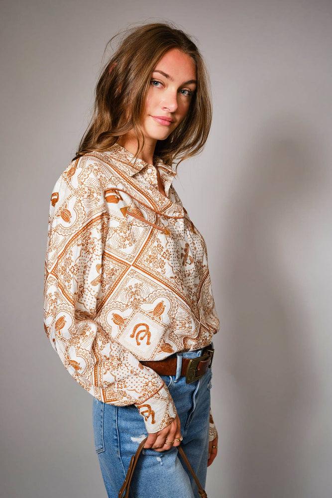 Imperfect Desert Western Button Up Shirt