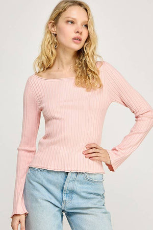 Perfectly Beachy Ribbed Boatneck Top