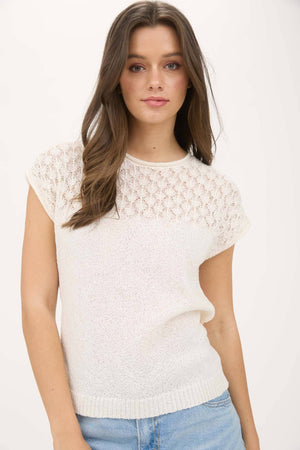 Eyelet and Bows Knit Top