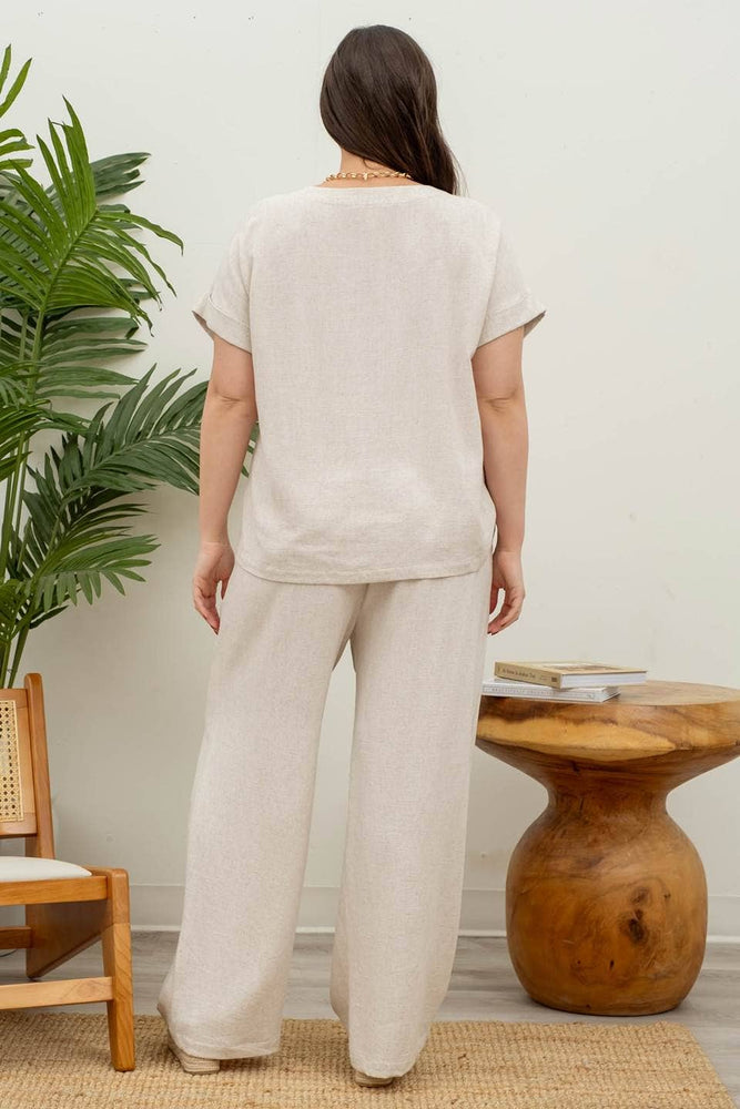 Plus Naturally Chic Boxy Linen Top