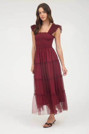 Sense of Autumn Chiffon Dot Dress