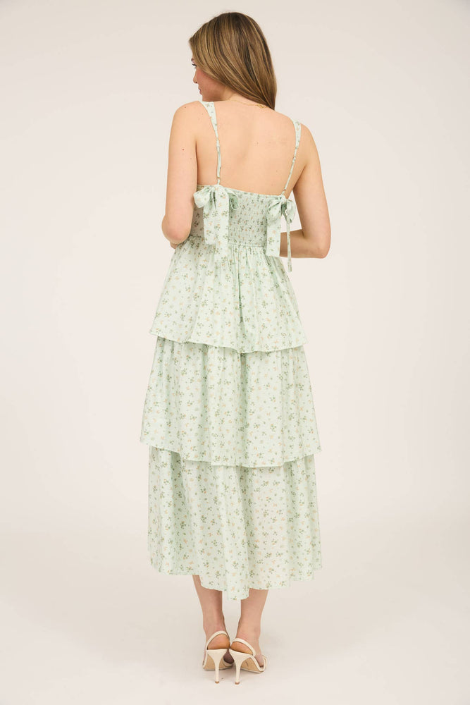 Femme Floral Tiered Midi Dress
