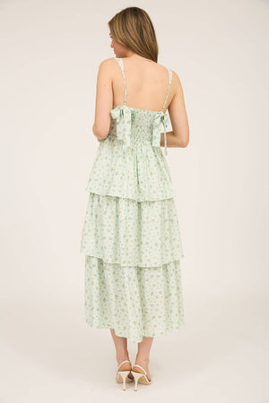 Femme Floral Tiered Midi Dress