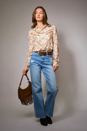 Imperfect Desert Western Button Up Shirt