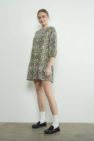 Not So Basic Leopard Print Drop Waist Dress