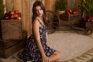 Navy Blossom Mini Dress