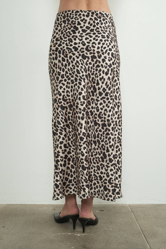 Always A Party Leopard Print Midi Skirt