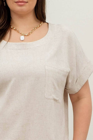 Plus Naturally Chic Boxy Linen Top