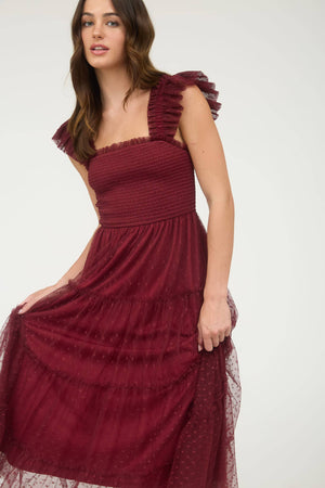 Sense of Autumn Chiffon Dot Dress