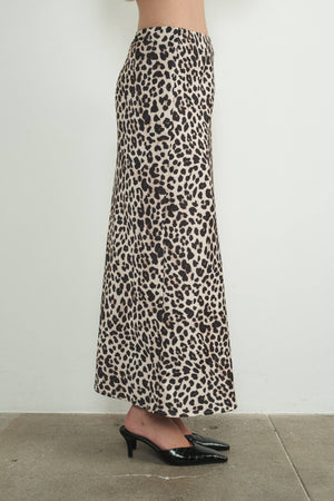 Always A Party Leopard Print Midi Skirt