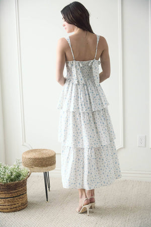 Femme Floral Tiered Midi Dress