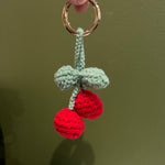 Crochet Cherry Keychain