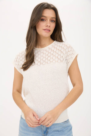 Eyelet and Bows Knit Top