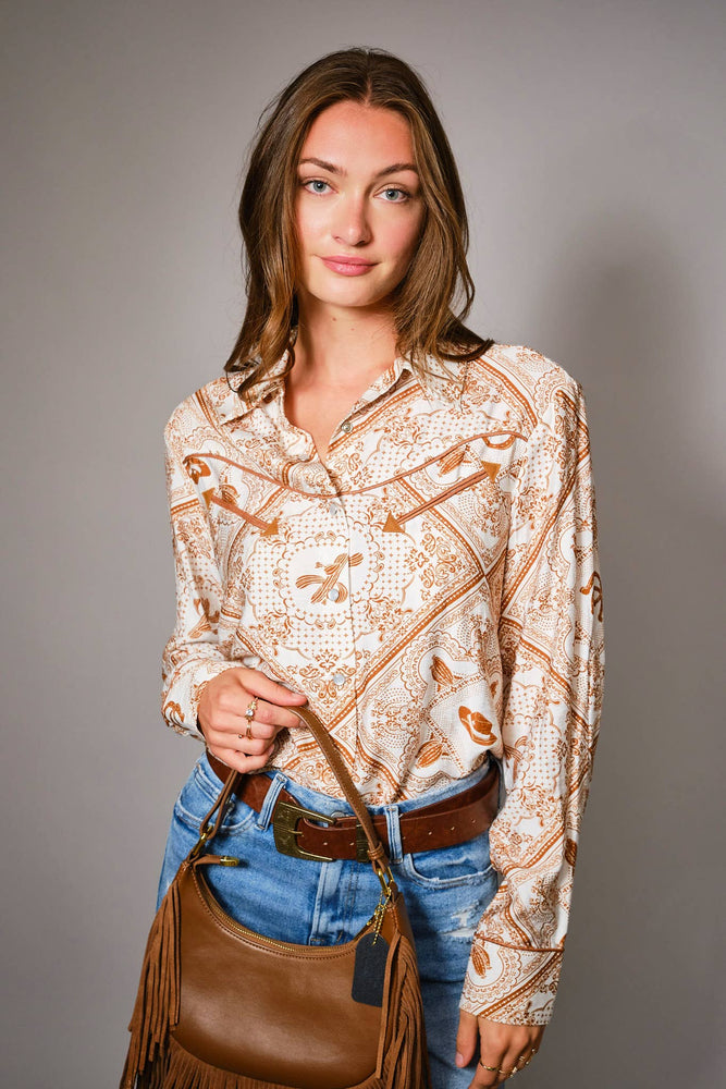 Imperfect Desert Western Button Up Shirt
