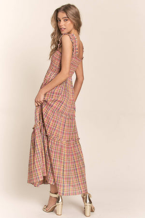 
                
                    Load image into Gallery viewer, Perfect Day Plaid Maxi Dress
                
            