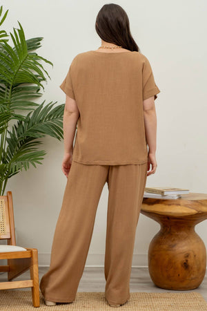 Plus Naturally Chic High Waisted Linen Pants