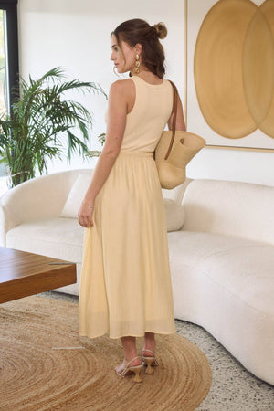 Butter Yellow Blossom Tank Dress