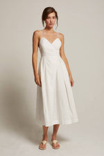 Eunice V-neck Poplin Midi Dress