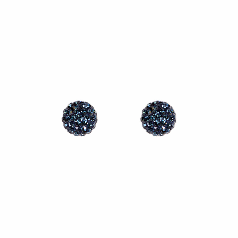 
                
                    Load image into Gallery viewer, Park and Buzz radiance stud. Sparkle ball earrings. Hillberg and Berk. Canadian Brand. Glitter ball earrings. Navy blue sparkle earrings jewelry jewellery. Valentines gift.
                
            