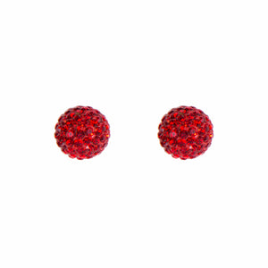 Park and Buzz radiance stud. Sparkle ball earrings. Hillberg and Berk. Canadian Brand. Glitter ball earrings. Red sparkle earrings jewelry jewellery. Valentines gift.