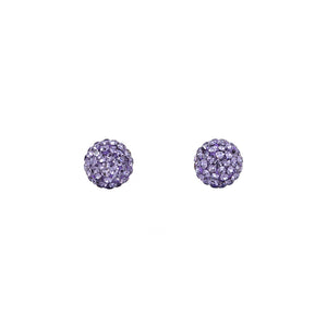 Park and Buzz radiance stud. Sparkle ball earrings. Hillberg and Berk. Canadian Brand. Glitter ball earrings. Grape purple sparkle earrings jewelry jewellery. Valentines gift.