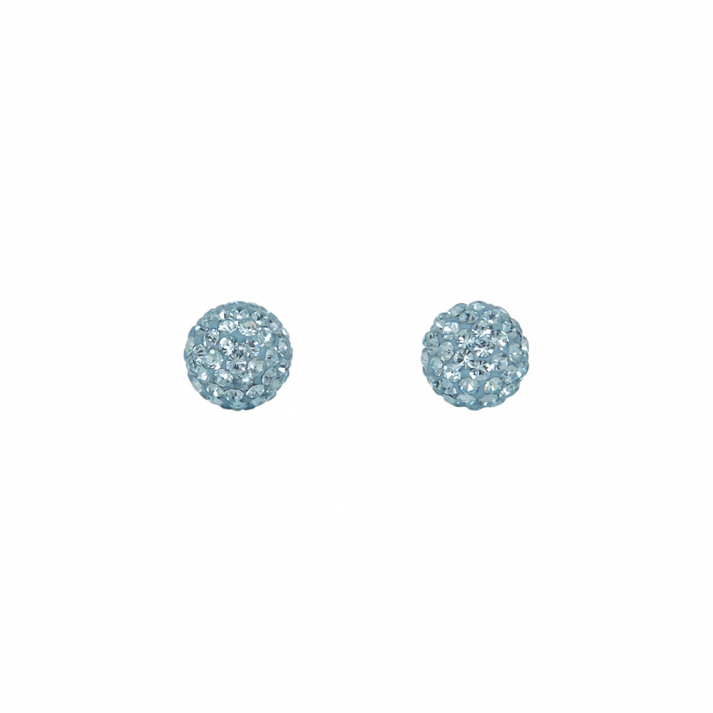 Park and Buzz radiance stud. Sparkle ball earrings. Hillberg and Berk. Canadian Brand. Glitter ball earrings. Aquamarine blue sparkle earrings jewelry jewellery. Valentines gift.